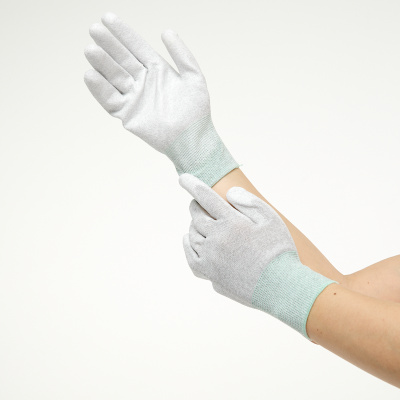 Перчатки (ESD) антистатические нейлоновые, с покрытием ладони EZ-GL23 (EZGL233//L)